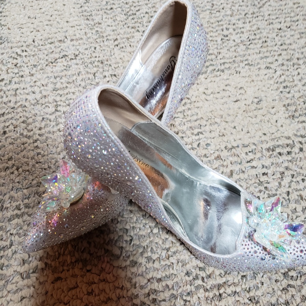 👠Silver sparkle pumps high heels👠💐